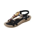 thumbnail image 1 of huanledash Summer Bohemian Women Sandals Straps Anti Slip Beads Soft Insole Flat Sandals for Office, 1 of 1