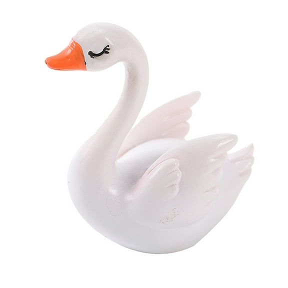 huanledash Swan Ornament Vivid Posture Three-dimensional Realistic Appearance Decorative Creative Micro Landscape Mini Swan Model Desktop Supply