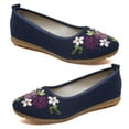 thumbnail image 1 of huanledash Vintage Embroidered Women Flats Flower Slip On Round Toe Shoes Loafers Ballerina, 1 of 8