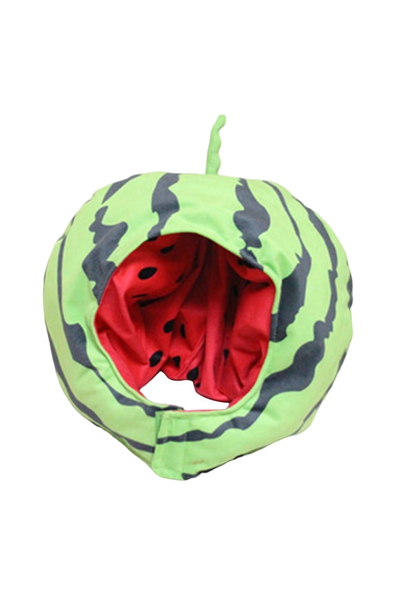 Watermelon Plush Hat Extra Soft Realistic Looking Non-Fading Fully Filled Washable Dress-up PP Cotton Cosplay Watermelon Plush Hat Photography Prop Party Supplies