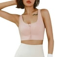thumbnail image 1 of huanledash Wide Shoulder Straps Racerback Pads Push Up Shockproof Sport Bra Women Front Zipper Full Cup Yoga Brassiere, 1 of 7