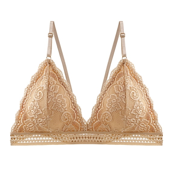 huanledash Women Bra Sexy Lace Adjustable Deep V Neck Wireless Lady Bralette Daily Wear Clothes