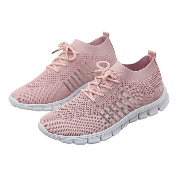 huanledash Women Casual Walking Sneakers Lace Up Soft Shoes Mesh Breathable Shoes Trainers