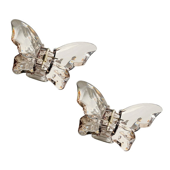 huanledash Women Hair Clip Butterflies Transparent Strong Claw Faux Crystal Headdress Women Hair Catch Clamp Hair Accessories