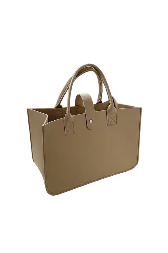 Women Handbag Portable Handle Solid Color Large Capacity Rectangle Gift Thickened Felt Ladies Tote Bag Purse Daily Life