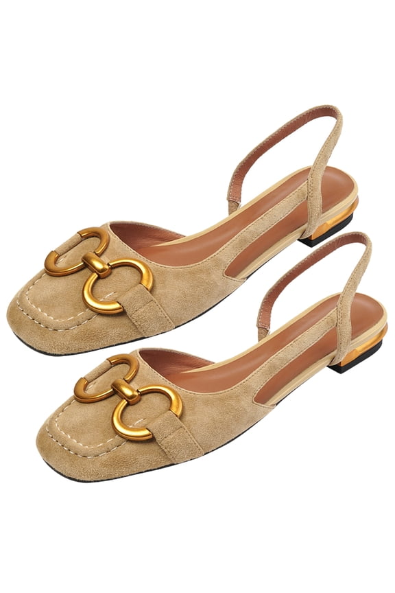 Women Sandals Cover Toes Lower Heel Ring Decor Woman Sandals Elegant Office Shoes for Daily Wear