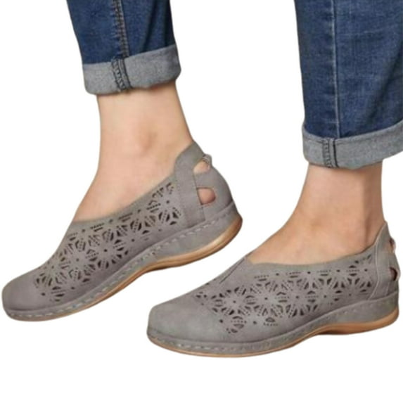 huanledash Women Sandals Round Toe Anti Skid Wedge Heel Slip On Hollow Out Shoes Footwear for Beach