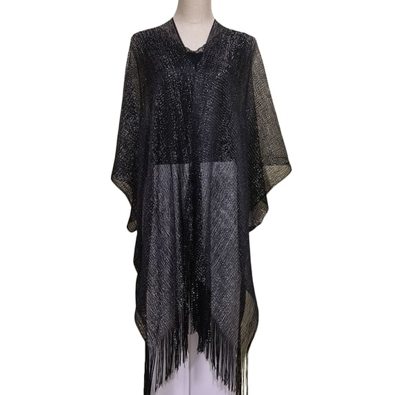 huanledash Women Shawl Tassel Long And Wide Solid Color Thin See-through Sunscreen Breathable Hollow Out Women Scarf Clothes Accessory