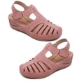 thumbnail image 1 of huanledash Women Shoes Summer Retro Hook Loop Closure Non-slip Hollow Beach Wedge Sandals, 1 of 8