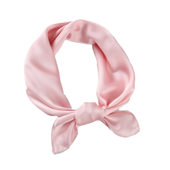 huanledash Women Summer Scarf Solid Color Smooth Silky Sunscreen Square Shape Neck Decoration Anti-UV Casual Neck Protection Head Wrap Clothes Accessory