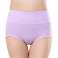 thumbnail image 1 of huanledash Women Underpants Bouncy High Waist Solid Color Soft Tummy Control Anti-septic Intimate Slimming Lady Panties for Inner Wear, 1 of 7