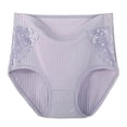 thumbnail image 1 of huanledash Women Underpants Plus Size Lace Patchwork High Waist Solid Color Protective Soft Cotton Menstrual Period Women Briefs for Daily Wear, 1 of 8