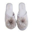 thumbnail image 1 of huanledash Women Winter Indoor Soft Flat Plush Non-slip Closed Toe Tassel Slipper Shoes, 1 of 8