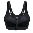 thumbnail image 1 of huanledash Women's Yoga Fitness Workout Seamless Racerback Gym Zipper Front Sports Bra Top, 1 of 8