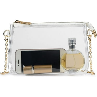 huart Women's Crossbody Stadium Bag with Zipper Closure, Clear