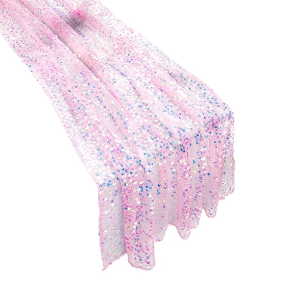 huayou 11.8x70.9 Inch Glitter Sequin Table Runner, Sparkly Tulle Table Cover for Wedding Birthday Party and Banquet Decor