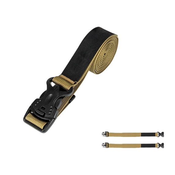 huayou 2 Pack Luggage Straps for Suitcases, Adjustable Suitcase Belts with Release Buckle, Heavy Duty Nylon Webbing Travel Packing Straps, 23.62 inch, Khaki Black