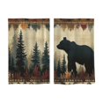 thumbnail image 1 of huayou 2 Pack Printed Kitchen Tier Curtains, 27.56x39.4 Inch Bear Pine Tree Forest Pattern Short Window Curtains, for Indoor Kitchen Cabin Lodge Home Window Decor, 1 of 7