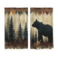 thumbnail image 1 of huayou 2 Pack Printed Kitchen Tier Curtains, 27.56x47.24 Inch Bear Pine Tree Forest Pattern Short Window Curtains, for Indoor Kitchen Cabin Lodge Home Window Decor, 1 of 7