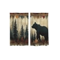 thumbnail image 1 of huayou 2 Pack Printed Kitchen Tier Curtains, 27.56x47.24 Inch Bear Pine Tree Forest Pattern Short Window Curtains, for Indoor Kitchen Cabin Lodge Home Window Decor, 1 of 7