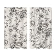 thumbnail image 1 of huayou 2 Pack Printed Kitchen Tier Curtains, 27.56x47.24 Inch Black Sketch Floral Pattern Short Window Curtains, for Indoor Kitchen Farmhouse Home Window Decor, 1 of 7