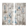 thumbnail image 1 of huayou 2 Pack Printed Kitchen Tier Curtains, 27.56x47.24 Inch Vintage Nautical Starfish Seahorse Anchor Postcard Short Window Curtains for Indoor Kitchen Coastal Home Decor, 1 of 7