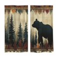 thumbnail image 1 of huayou 2 Pack Printed Kitchen Tier Curtains, 27.56x59.06 Inch Bear Pine Tree Forest Pattern Short Window Curtains, for Indoor Kitchen Cabin Lodge Home Window Decor, 1 of 7
