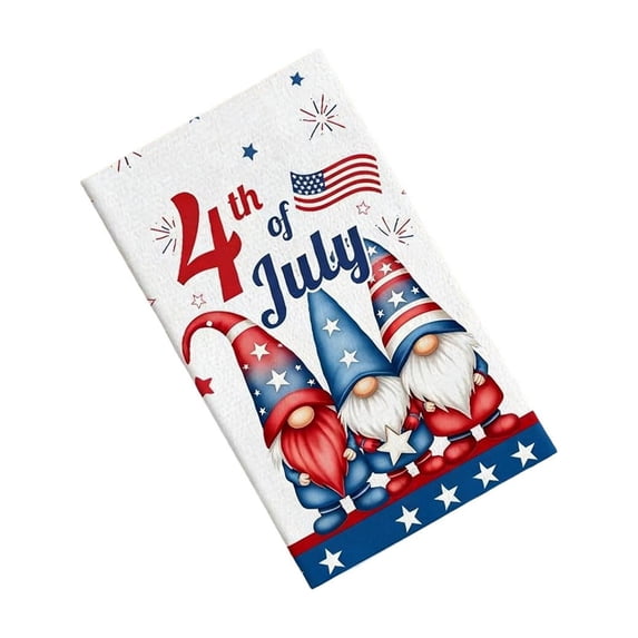 huayou 4th of July Patriotic Towel, Soft Absorbent Towel with Independence Day Theme Pattern, 15.8x23.6 Inch Towel for Party Kitchen Bathroom Farmhouse