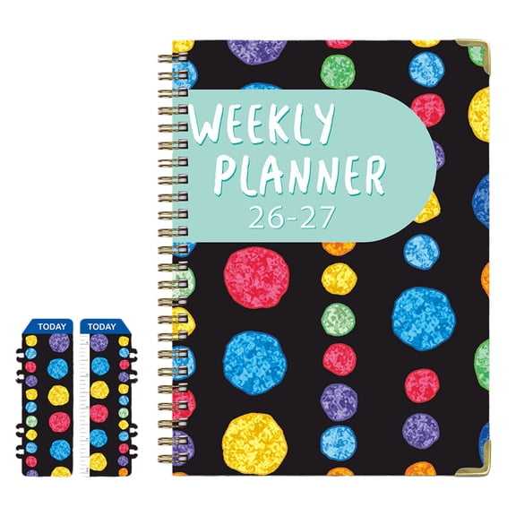 huayou A5 Coiled Schedule Notebook, Jul 2026 to Jun 2027, Floral Pattern, for Daily Plans, Activity Tracking and Life Adjustment