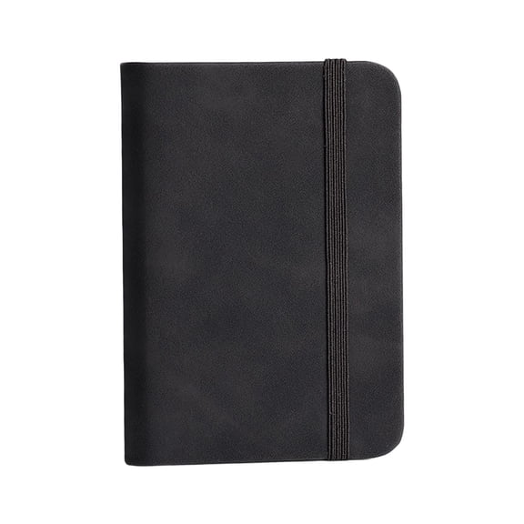 huayou A7 Mini Leather Notebook, 4.3x3 Inch Elastic Band Pocket Journal for Indoor Office Travel Daily Note Taking Use
