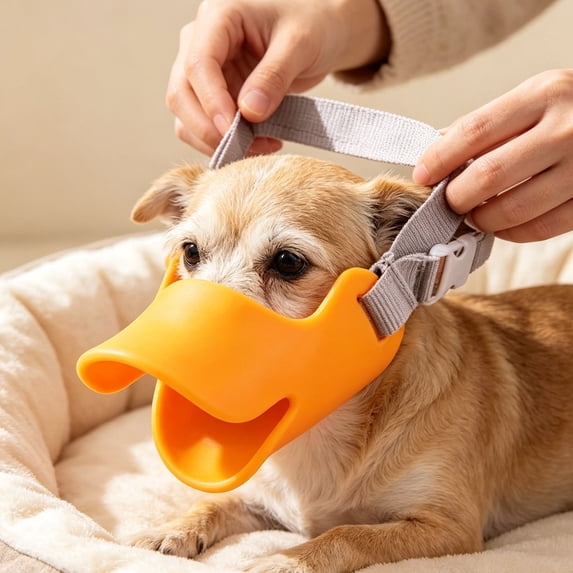 huayou Adjustable Duck Bill Dog Muzzle, Lightweight Pet Muzzle Prevent Barking Eating Garbage for Outdoor Use