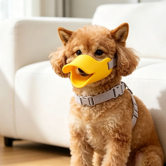 huayou Adjustable Duck Bill Dog Muzzle, Lightweight Pet Muzzle Prevent Barking Eating Garbage for Outdoor Use
