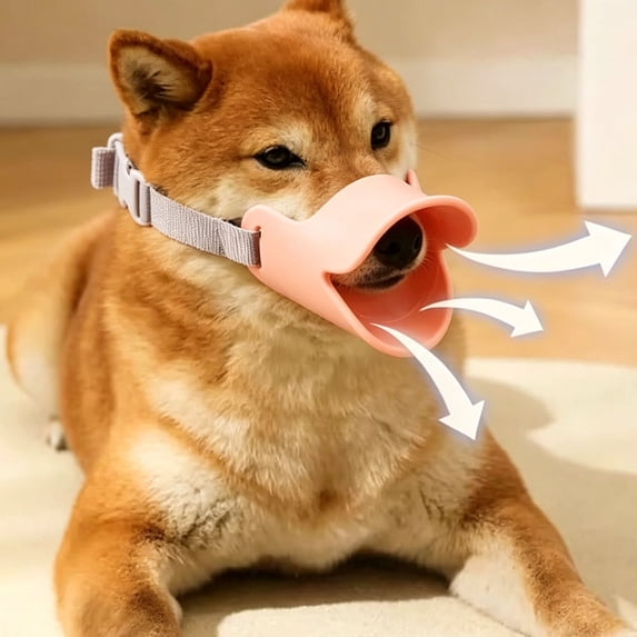 huayou Adjustable Duck Bill Dog Muzzle, Lightweight Pet Muzzle Prevent Barking Eating Garbage for Outdoor Use