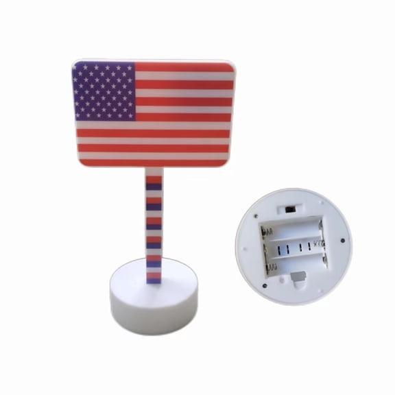 huayou American Flag LED Table Light, 4th of July Patriotic Desk Lamp, Red White Blue Night Light for Independence Day Bedroom Domitory Indoor Home Decor
