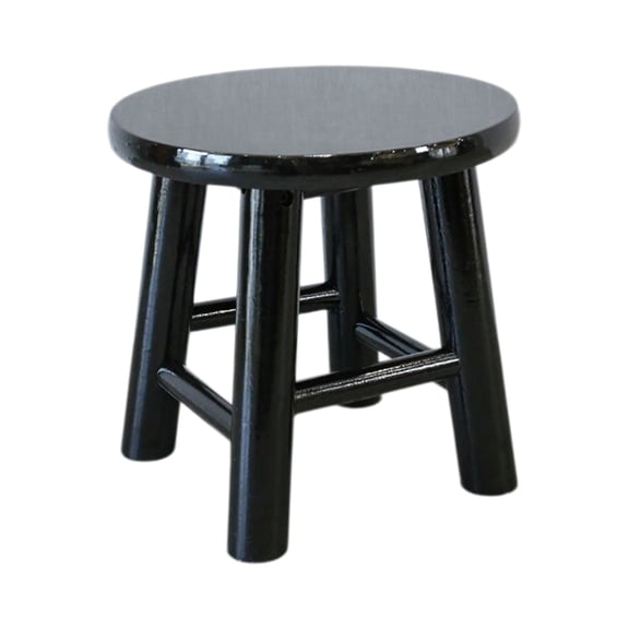 huayou Black Wooden Foot Stool for Kitchen Bathroom, Solid Wood Step Stool for Adults, Modern Stylish Sleek Design, Convenient Practical Easy to Use, Home Decor