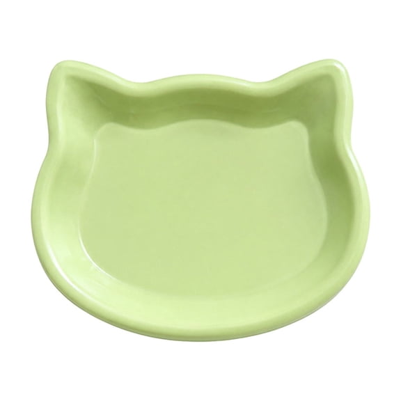 huayou Cat Shaped Snack Plate Decoration, Cream Plastic Bone Spit Dish, Multipurpose Small Serving Tray for Pet Food Dining Table Home Decor