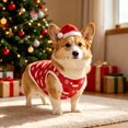 thumbnail image 1 of huayou Christmas Pet Sleeveless Vest, Santa Hat & Snowflake Printed Dog Cat Tank Top, Holiday Warm Clothes for Small Medium Pets, M Size, 1 of 7