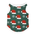 thumbnail image 1 of huayou Christmas Pet Sleeveless Vest, Santa Hat & Snowflake Printed Dog Cat Tank Top, Holiday Warm Clothes for Small Medium Pets, M Size, 1 of 7