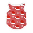 thumbnail image 1 of huayou Christmas Pet Sleeveless Vest, Santa Hat & Snowflake Printed Dog Cat Tank Top, Holiday Warm Clothes for Small Medium Pets, S Size, 1 of 7