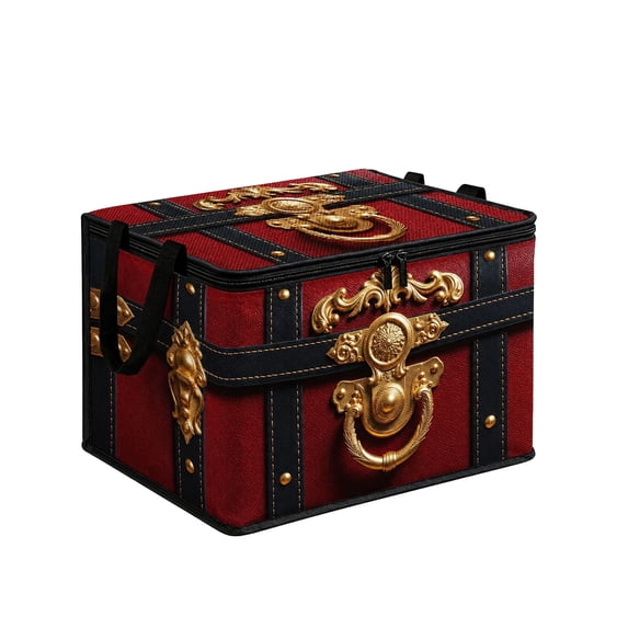 huayou Collapsible Christmas Storage Bin, Christmas Theme Printed Fabric Organizer Box with Zipper, Holiday Storage Container for Decorations
