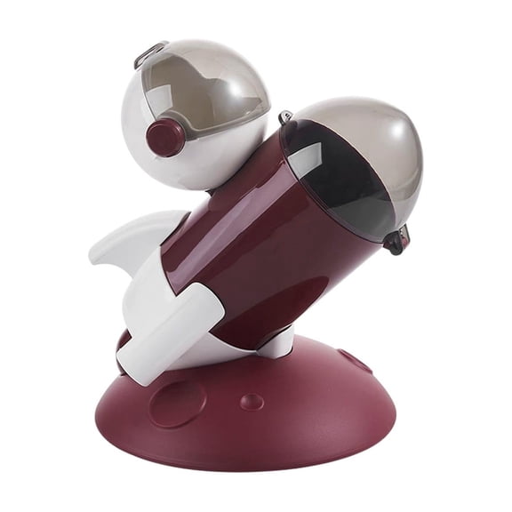 huayou Creative Astronaut Rocket Shaped Pen Holder with Dual Compartments for Desktop Organizing Office Stationery Storage Home Desk Decor Daily Use Indoor Organization
