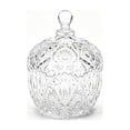 thumbnail image 1 of huayou Crystal Glass Candy Jar Decoration, Clear Diamond Cut Canister with Round Knob Lid, Decorative Storage Container for Tabletop Home, 1 of 7