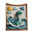 thumbnail image 1 of huayou Cute Dinosaur Blanket, Soft, Lightweight, Comfy, for Camping, Hotel, Living Room, Home Decor, 1 of 5