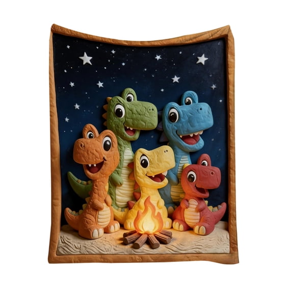 huayou Cute Dinosaur Blanket, Soft, Lightweight, Comfy, for Camping, Hotel, Living Room, Home Decor