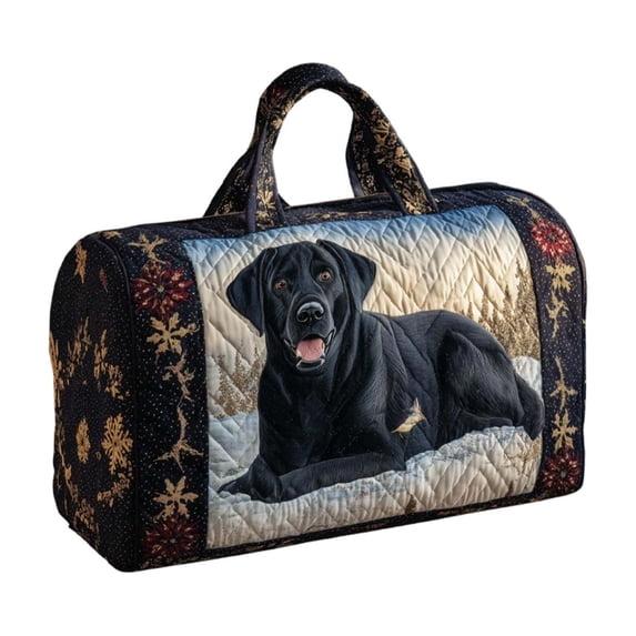 huayou Cute Dog Print Quilted Travel Duffel Bag, Multi Functional Carry On Gym Tote for Weekend Trips Fitness and Daily Activities