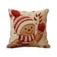 thumbnail image 1 of huayou Gingerbread Man Embroidery Print Christmas Throw Pillow Cover 17.72×17.72in Soft Cushion Case for Sofa Couch Bedroom Living Room Farmhouse Holiday Decoration, 1 of 6