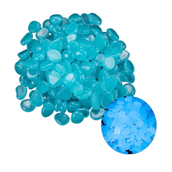 huayou Glow In The Dark Pebbles, 200 Pcs Artificial Luminous Stones Decor, for Fish Tank, Walkway, Yard, Garden