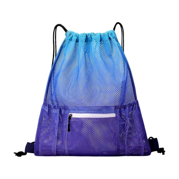 huayou Gradient Mesh Drawstring Backpack, Lightweight Breathable Washable Pocket, for Sport Beach Hiking Gym Travel