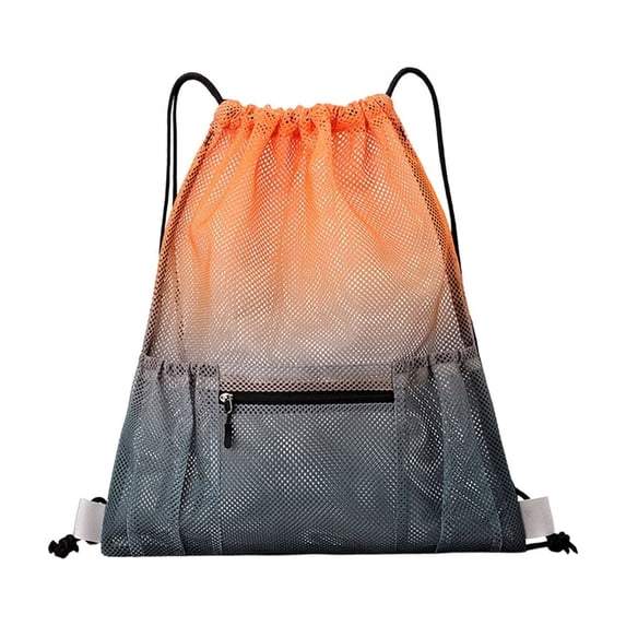 huayou Gradient Mesh Drawstring Backpack, Lightweight Breathable Washable Pocket, for Sport Beach Hiking Gym Travel