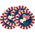 thumbnail image 1 of huayou Independence Day 4 PCS American Flag Star Pattern Round Placemats, Durable Heat Resistant 4th of July Decoration, 13.9 in, for Kitchen, Picnic, Camping, All Table Decor, 1 of 6